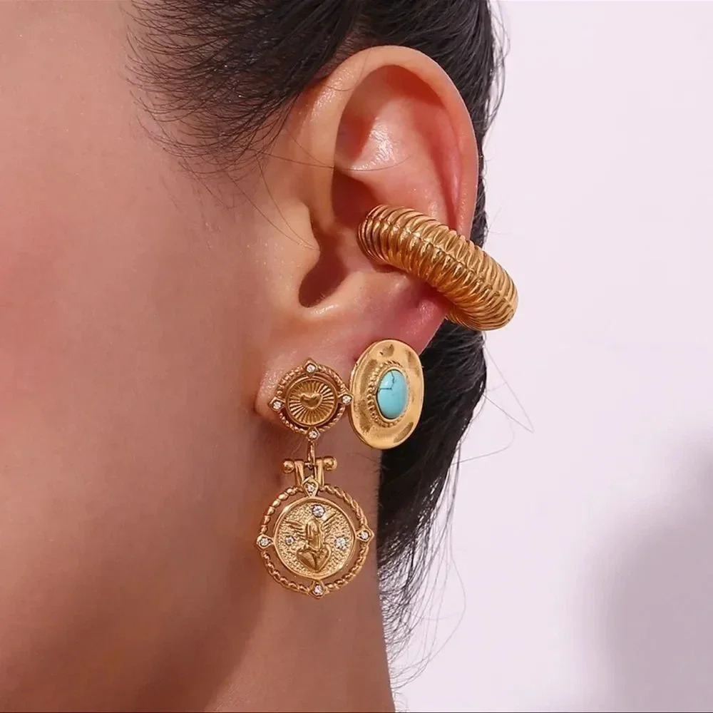 Angel Wing 18K Gold Plated Stainless Steel Waterproof Earrings